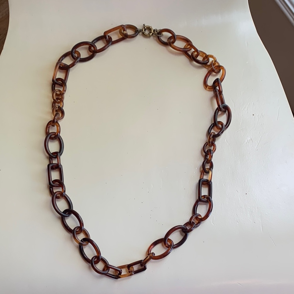 Brown Tortoiseshell Chain Necklace